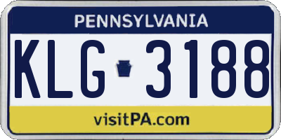 PA license plate KLG3188