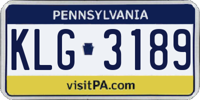PA license plate KLG3189
