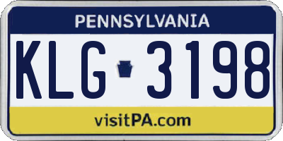 PA license plate KLG3198