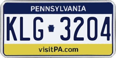 PA license plate KLG3204