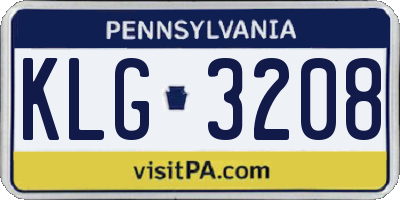 PA license plate KLG3208