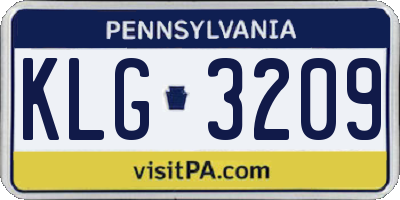 PA license plate KLG3209