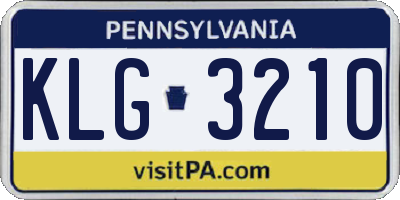 PA license plate KLG3210