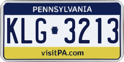 PA license plate KLG3213