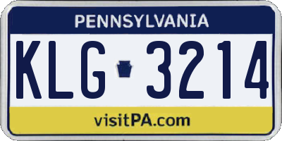 PA license plate KLG3214