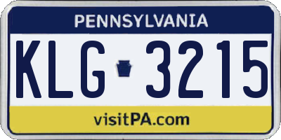 PA license plate KLG3215