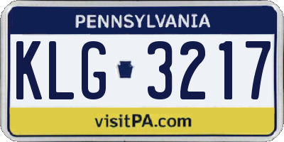 PA license plate KLG3217