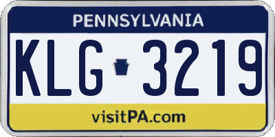 PA license plate KLG3219
