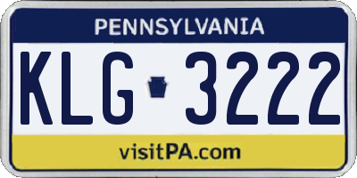 PA license plate KLG3222