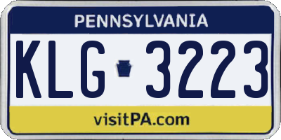 PA license plate KLG3223