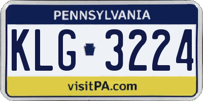 PA license plate KLG3224