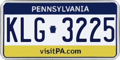 PA license plate KLG3225