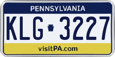 PA license plate KLG3227