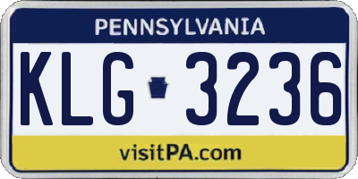 PA license plate KLG3236
