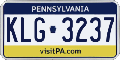 PA license plate KLG3237