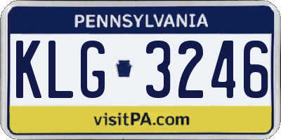 PA license plate KLG3246