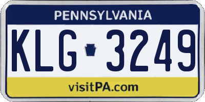 PA license plate KLG3249