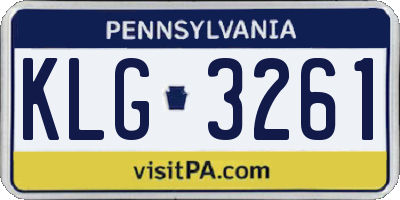 PA license plate KLG3261