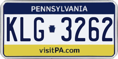 PA license plate KLG3262