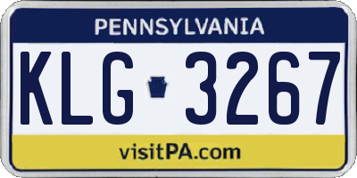 PA license plate KLG3267