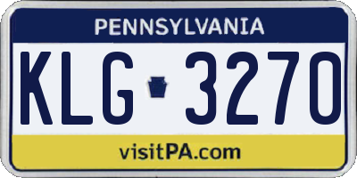 PA license plate KLG3270