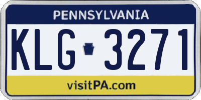PA license plate KLG3271