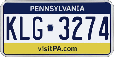 PA license plate KLG3274