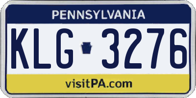 PA license plate KLG3276