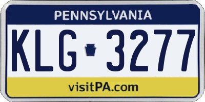 PA license plate KLG3277