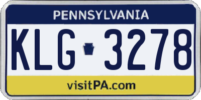 PA license plate KLG3278