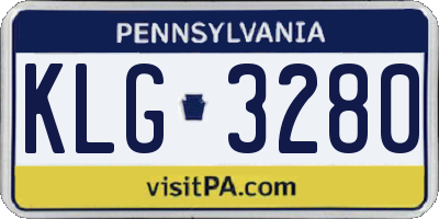 PA license plate KLG3280