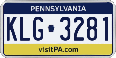 PA license plate KLG3281