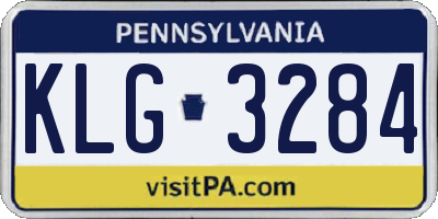 PA license plate KLG3284