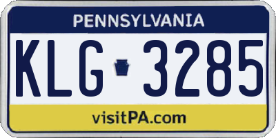 PA license plate KLG3285