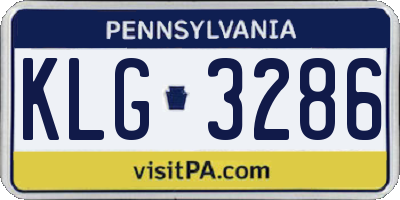 PA license plate KLG3286