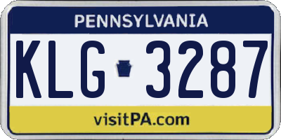 PA license plate KLG3287