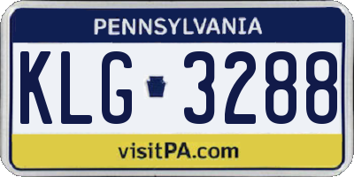 PA license plate KLG3288