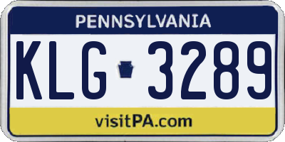 PA license plate KLG3289