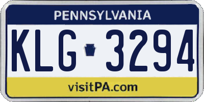 PA license plate KLG3294