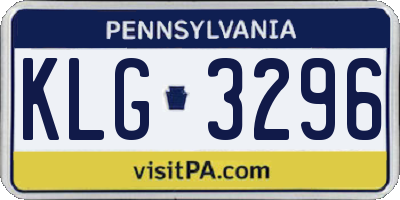 PA license plate KLG3296