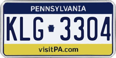 PA license plate KLG3304