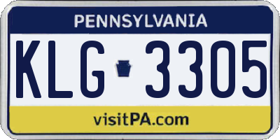 PA license plate KLG3305