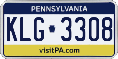 PA license plate KLG3308