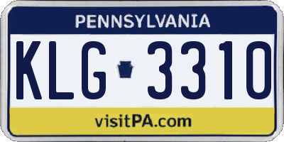 PA license plate KLG3310