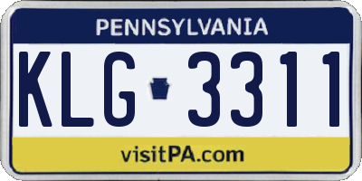 PA license plate KLG3311