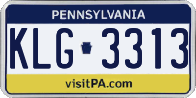 PA license plate KLG3313