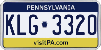 PA license plate KLG3320