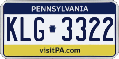 PA license plate KLG3322