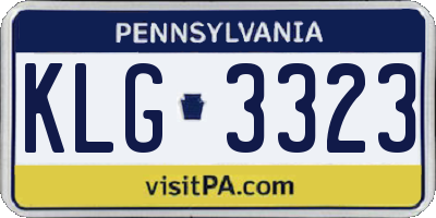 PA license plate KLG3323