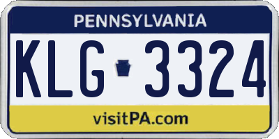 PA license plate KLG3324